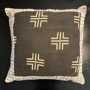 Handcrafted Black and Cream Pillow